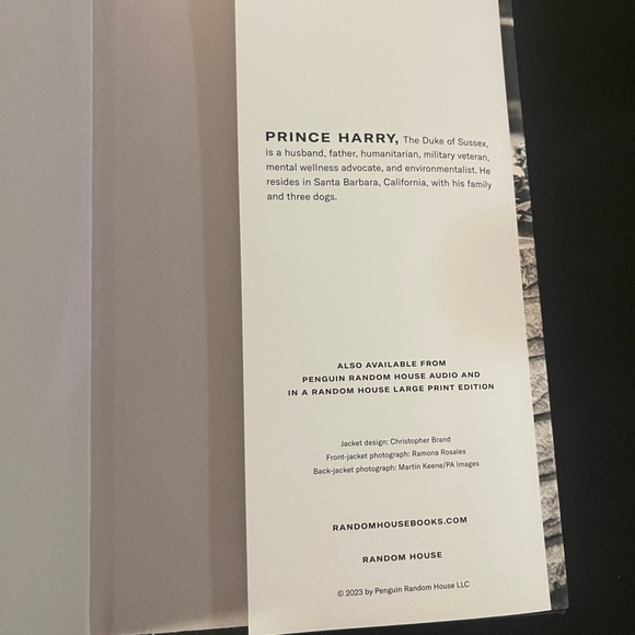 Spare, An Autobiography by Prince Harry, The Duke of Sussex - Picture 3 of 5